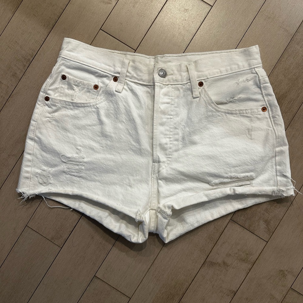 Levi's White 501 Jean Shorts for Women